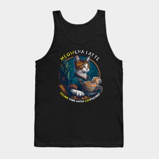 Cute Cartoon Cat Barista Tank Top